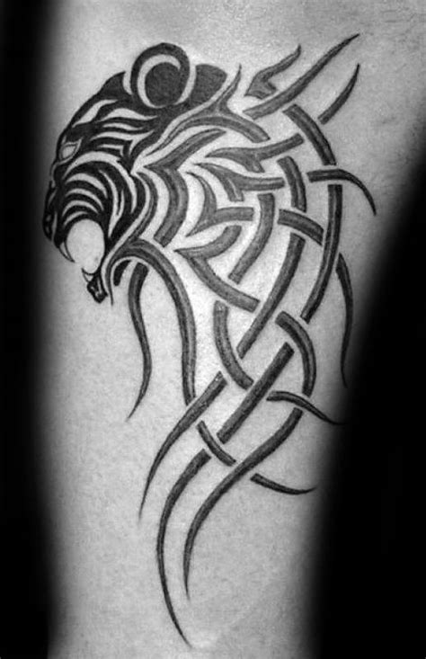 tribal tiger tattoo designs|tribal tiger tattoos for men.